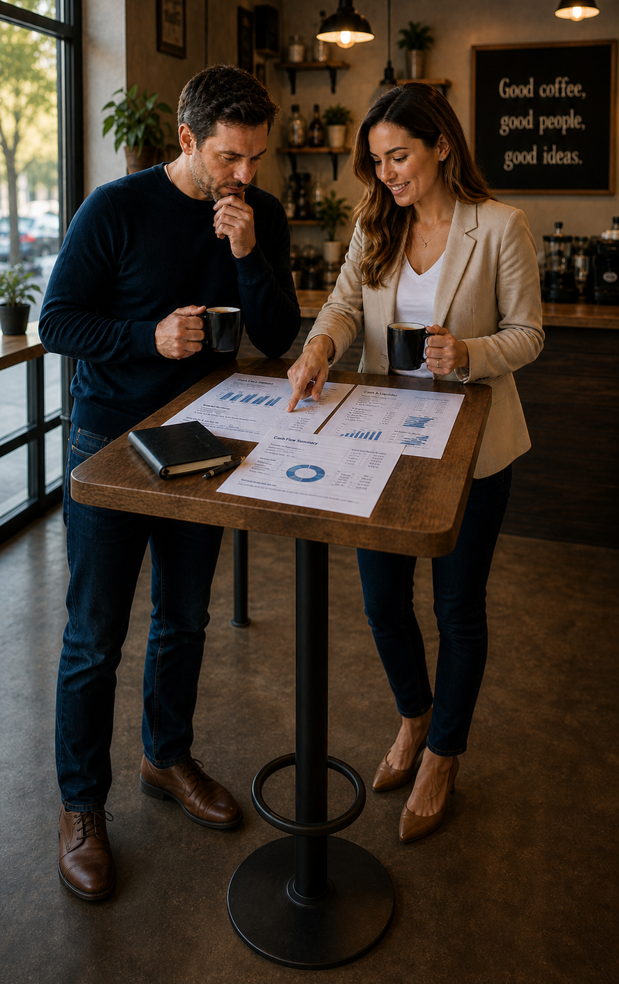 Coffee on a table ready for a business conversation